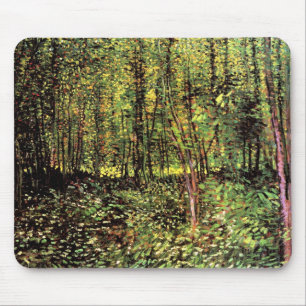 Vincent Van Gogh - Bäume und Unterholz Fine Art Mousepad
