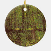 Vincent van Gogh - Bäume und Unterwuchs Keramik Ornament (Hinten)