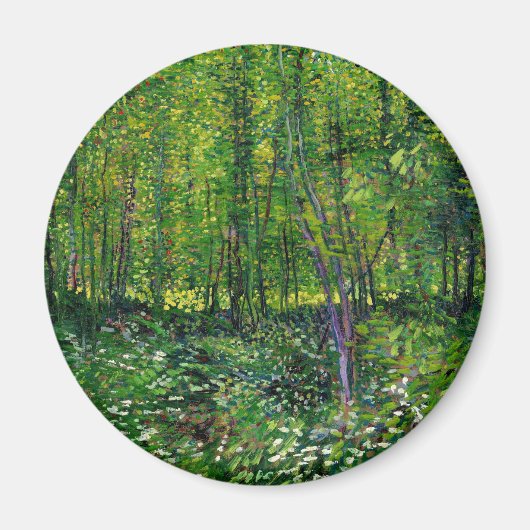 Vincent Van Gogh Bäume und Unterwuchs Magnet (Vorne)