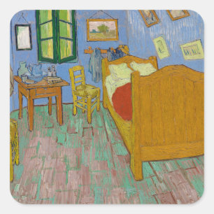 Vincent Van Gogh Bedroom Painting Quadratischer Aufkleber