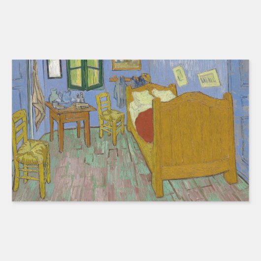 Vincent Van Gogh Bedroom Painting Rechteckiger Aufkleber (Vorderseite)
