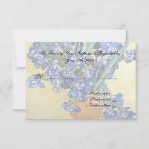 Vincent van Gogh, blaue Schwertlilien vor gelbem H RSVP Karte