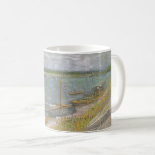 Vincent van Gogh - Blick auf den Fluss w Ruderboot Kaffeetasse