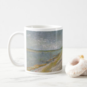 Vincent van Gogh - Blick auf den Fluss w Ruderboot Kaffeetasse