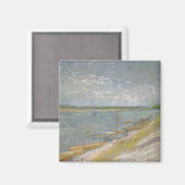 Vincent van Gogh - Blick auf den Fluss w Ruderboot Magnet (Vorderseite/Rückseite)