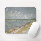 Vincent van Gogh - Blick auf den Fluss w Ruderboot Mousepad (Mit Mouse)