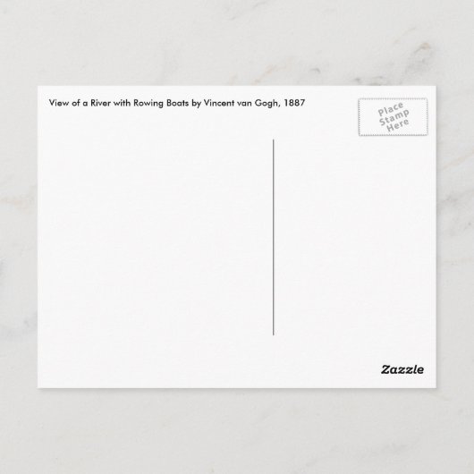 Vincent van Gogh - Blick auf den Fluss w Ruderboot Postkarte (Rückseite)