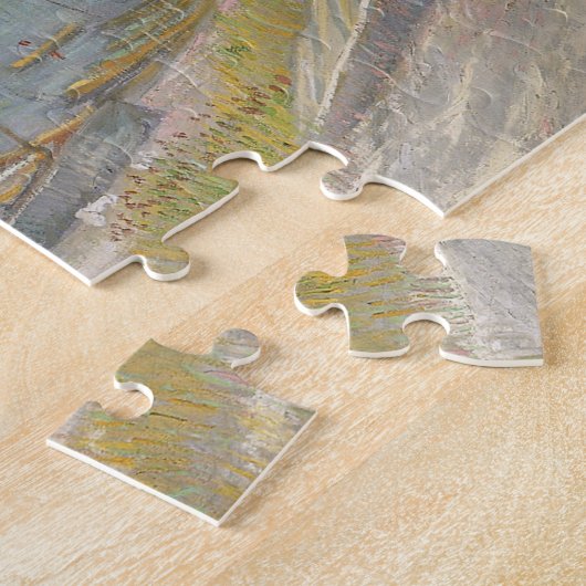Vincent van Gogh - Blick auf den Fluss w Ruderboot Puzzle (Seite)