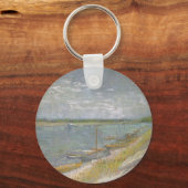 Vincent van Gogh - Blick auf den Fluss w Ruderboot Schlüsselanhänger (Rückseite)