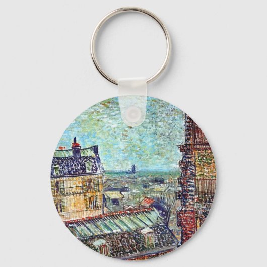 Vincent Van Gogh - Blick auf den Pariser Pointilli Schlüsselanhänger (Vorderseite)