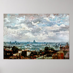 Vincent Van Gogh - Blick auf die Dächer von Paris Poster