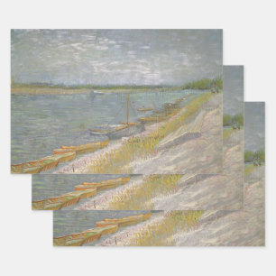 Vincent van Gogh - Blick auf einen Fluss mit Ruder Geschenkpapier Set