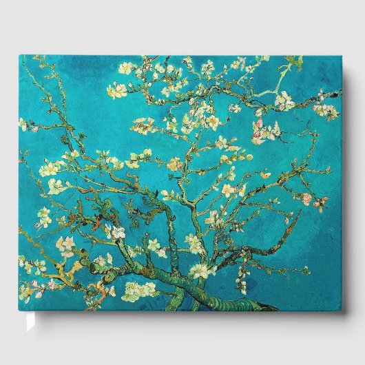 Vincent Van Gogh Blossoming Almond Tree Floral Art Gästebuch (Vorderseite)