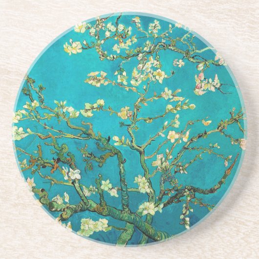 Vincent Van Gogh Blossoming Almond Tree Floral Art Getränkeuntersetzer (Vorne)