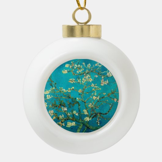 Vincent Van Gogh Blossoming Almond Tree Floral Art Keramik Kugel-Ornament (Vorderseite)