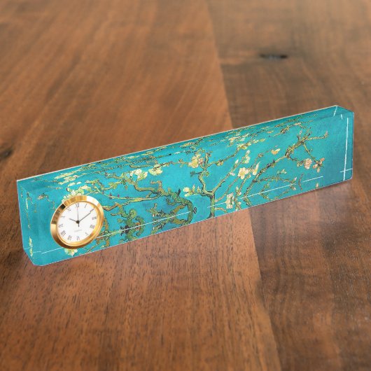 Vincent Van Gogh Blossoming Almond Tree Floral Art Namensplakette (Seite)