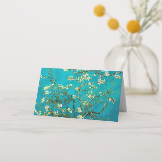 Vincent Van Gogh Blossoming Almond Tree Floral Art Platzkarte (Rückseite)