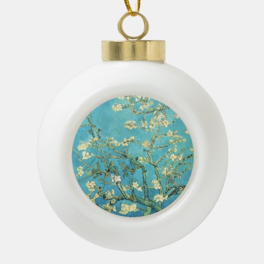 Vincent van Gogh Blossomong Almond Tree Keramik Kugel-Ornament (Vorderseite)