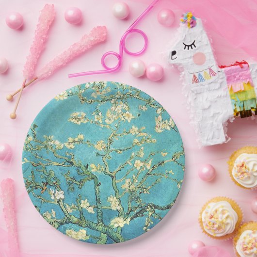 Vincent van Gogh Blossomong Almond Tree Pappteller (Party)