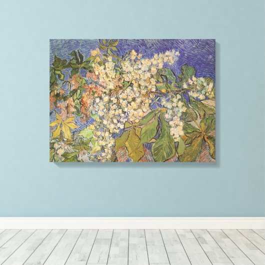 Vincent van Gogh - blühende Kastanienzweige Leinwanddruck (Insitu (Holzboden))