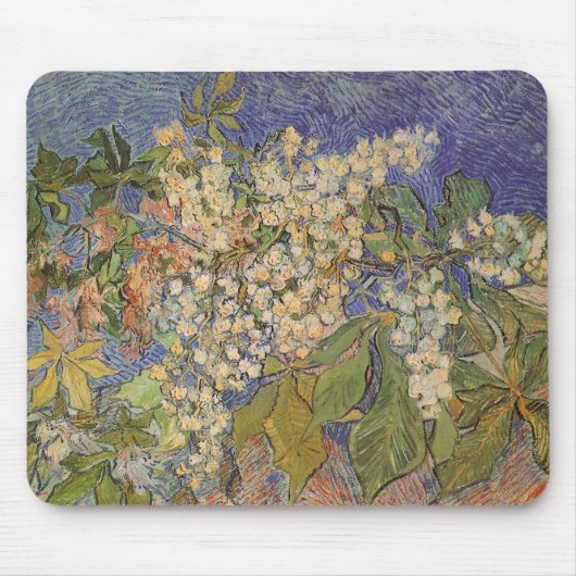 Vincent van Gogh - blühende Kastanienzweige Mousepad (Vorne)