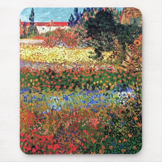 Vincent Van Gogh - Blühender Garten Fine Art Mousepad (Vorne)