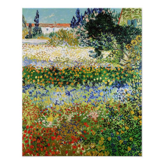 Vincent van Gogh - Blühender Garten Fotodruck (Vorne)