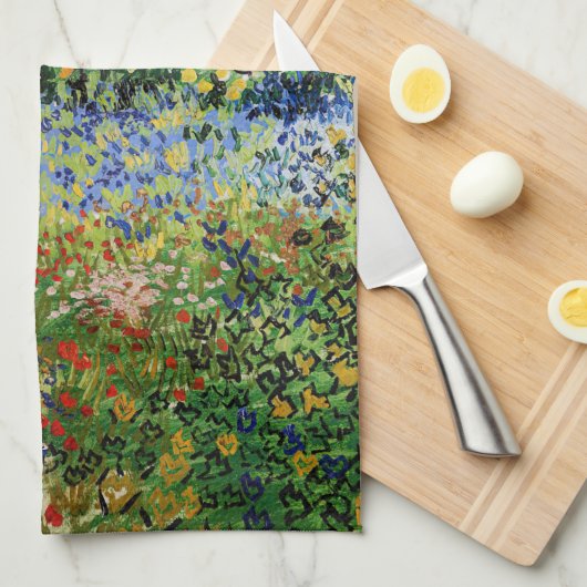Vincent van Gogh - Blühender Garten Geschirrtuch (Viertel Falte)