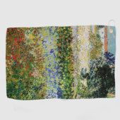 Vincent van Gogh - Blühender Garten Golfhandtuch (Horizontal)