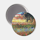 Vincent Van Gogh - Blühender Garten Kunst Magnet (Vorderseite/Rückseite)