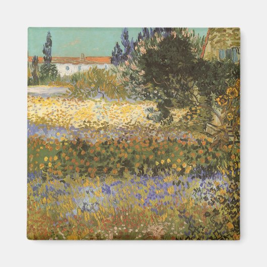 Vincent van Gogh - Blühender Garten Magnet (Vorne)
