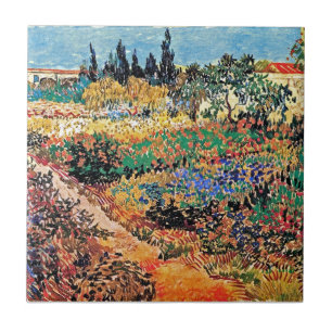 Vincent Van Gogh - Blühender Garten mit Weg Fliese