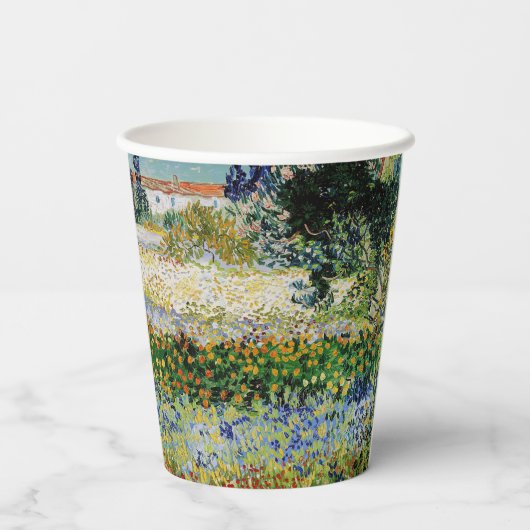 Vincent van Gogh - Blühender Garten Pappbecher (Rückseite)