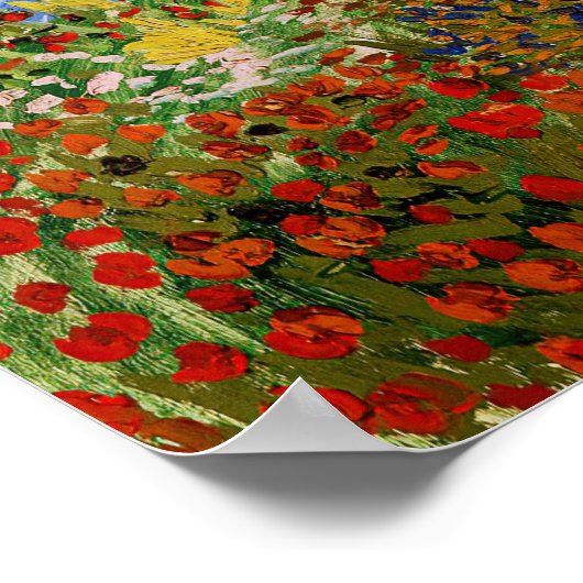 Vincent van Gogh - Blühender Garten Poster (Ecke)