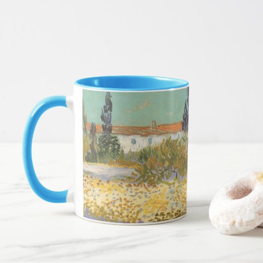 Vincent van Gogh - Blühender Garten Tasse (Mit Donut)
