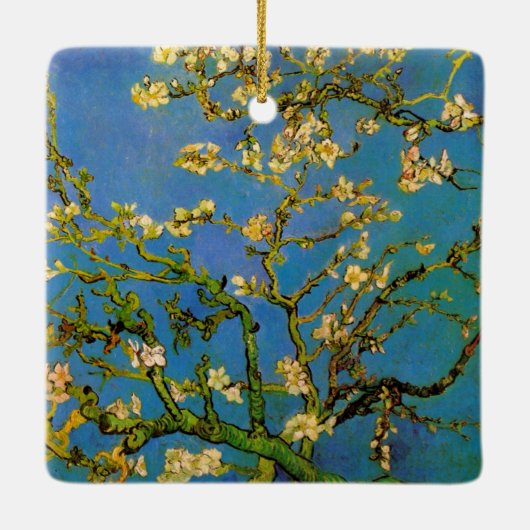 Vincent van Gogh - Blühender Mandelbaum Keramikornament (Rückseite)