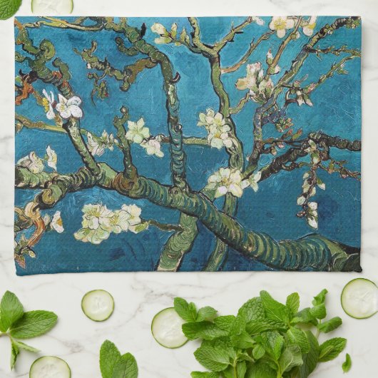Vincent van Gogh, blühender Mandelbaum Küchentuch (Gefaltet)