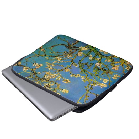 Vincent van Gogh - Blühender Mandelbaum Laptopschutzhülle (Vorne Knopf)