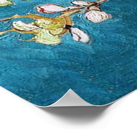 Vincent van Gogh, blühender Mandelbaum Poster (Ecke)