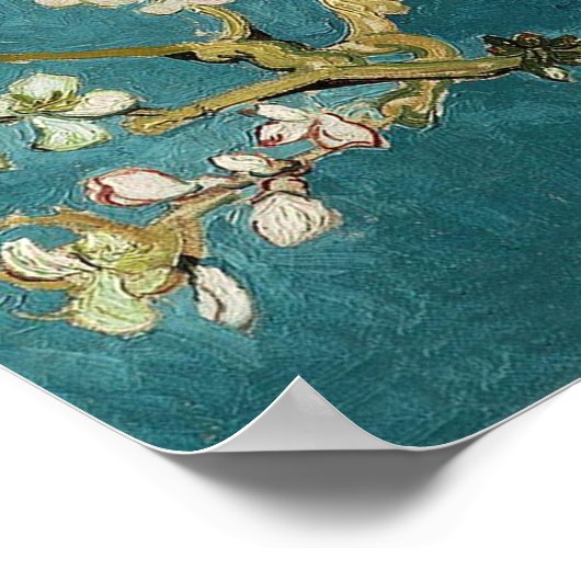 Vincent Van Gogh - blühender Mandelbaum Poster (Ecke)