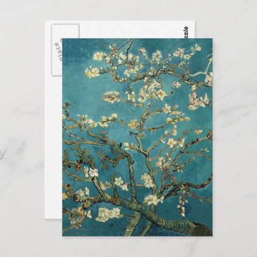 Vincent Van Gogh - blühender Mandelbaum Postkarte (Vorne/Hinten)