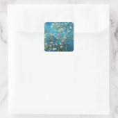 Vincent van Gogh, blühender Mandelbaum Quadratischer Aufkleber (Tasche)
