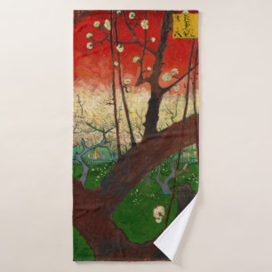 Vincent van Gogh - Blühender Pflaumenbaum Badhandtuch Set