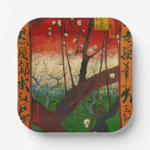 Vincent van Gogh - Blühender Pflaumenbaum Pappteller