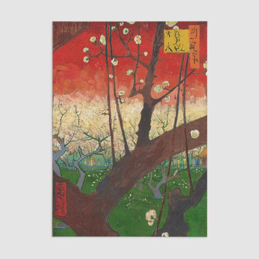 Vincent van Gogh - Blühender Pflaumenbaum Seidenpapier