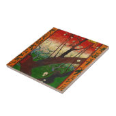 Vincent van Gogh - Blühender Pflaumenbaumgarten Fliese (Seite)