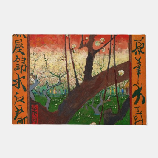 Vincent van Gogh - Blühender Pflaumenbaumgarten Fußmatte (Vorderseite)
