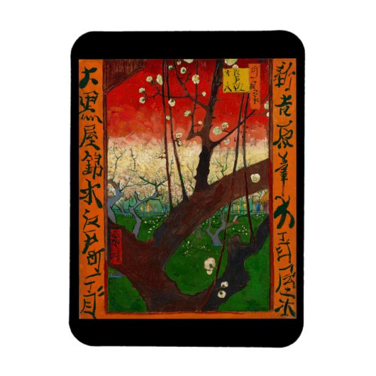 Vincent van Gogh - Blühender Pflaumenbaumgarten Magnet (Vertikal)