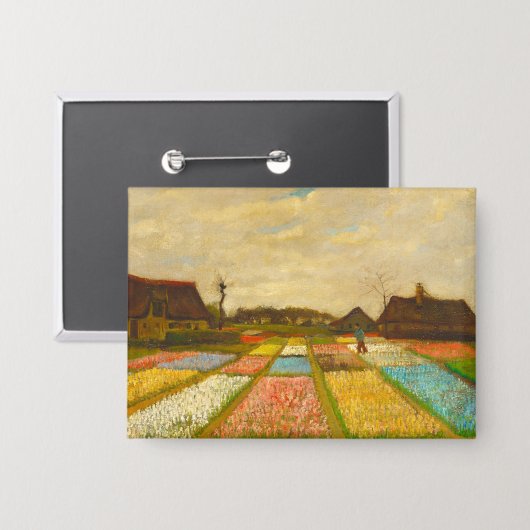 Vincent Van Gogh Blume Beds in Holland Button (Vorderseite/Rückseite)