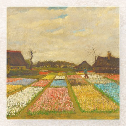Vincent van Gogh Blume Beds in Holland Glasuntersetzer (Vorderseite)